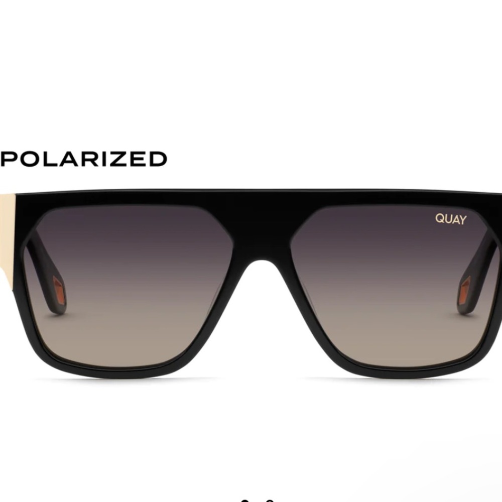 Quay Go Off Black/Smoke Taupe Polarized Sunglasses.